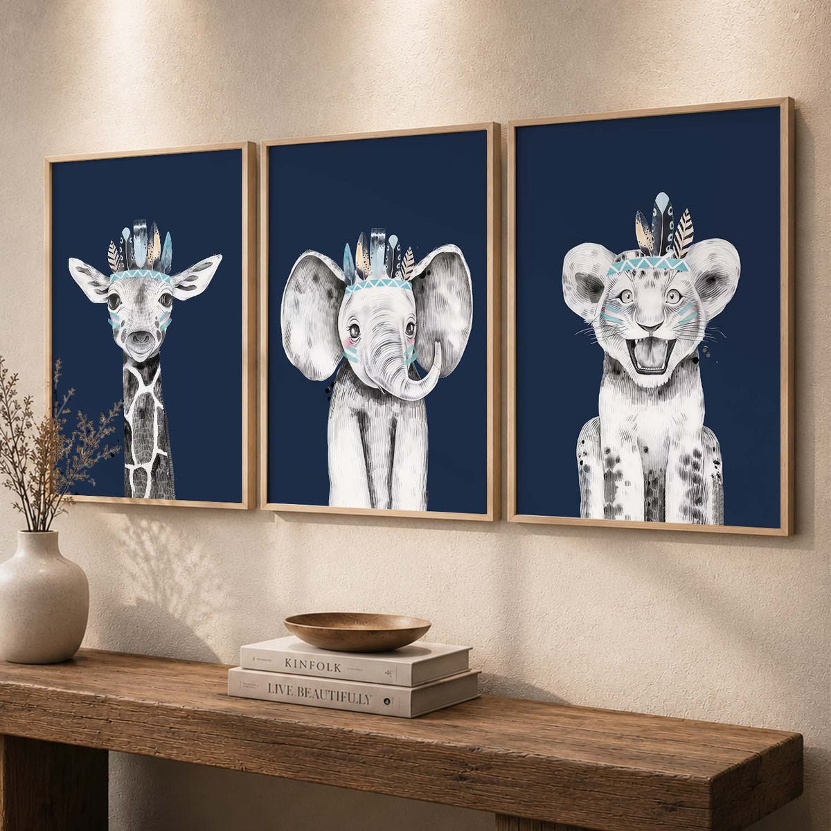 Safari Animals Wall Art Paintings for Living Room Bedroom