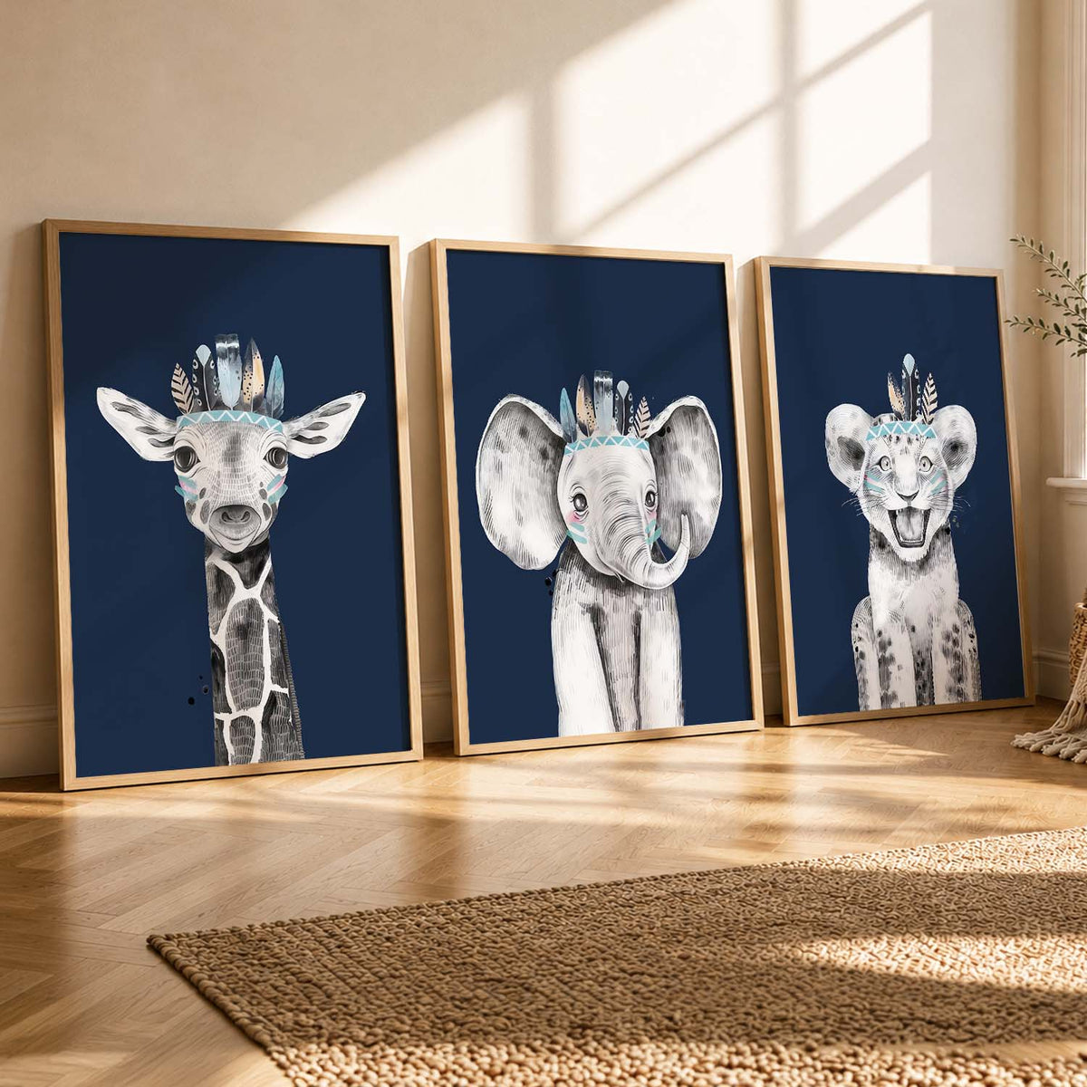 Safari Animals Wall Art Paintings for Living Room Bedroom