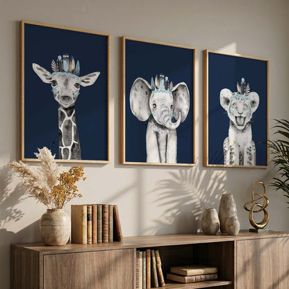 Safari Animals Wall Art Paintings for Living Room Bedroom