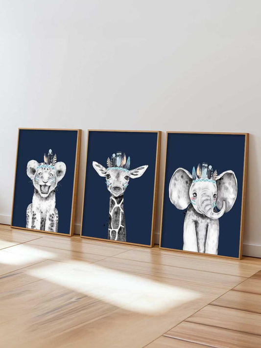 Safari Animals Wall Art Paintings for Living Room Bedroom