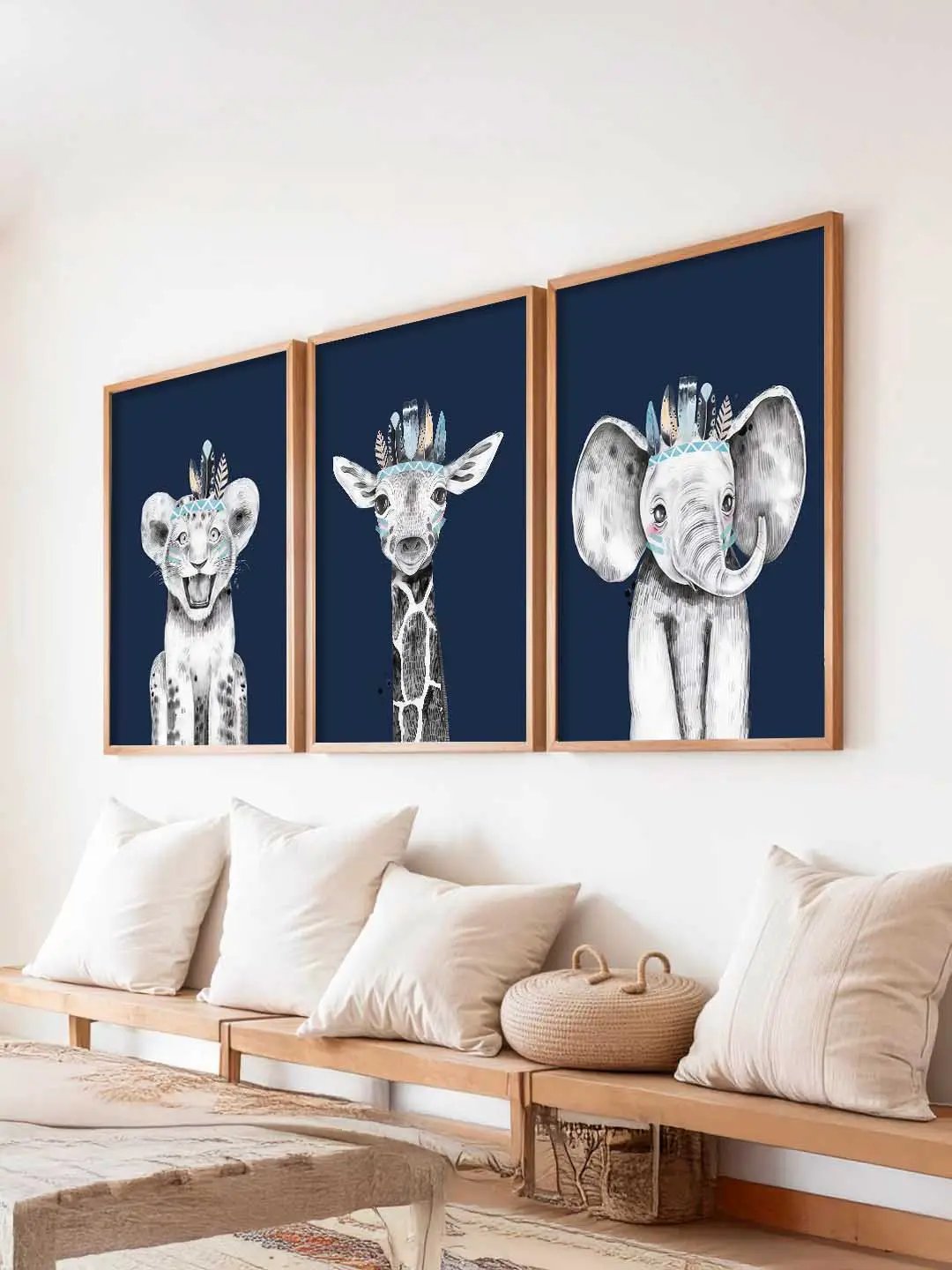 Safari Animals Wall Art Paintings for Living Room Bedroom