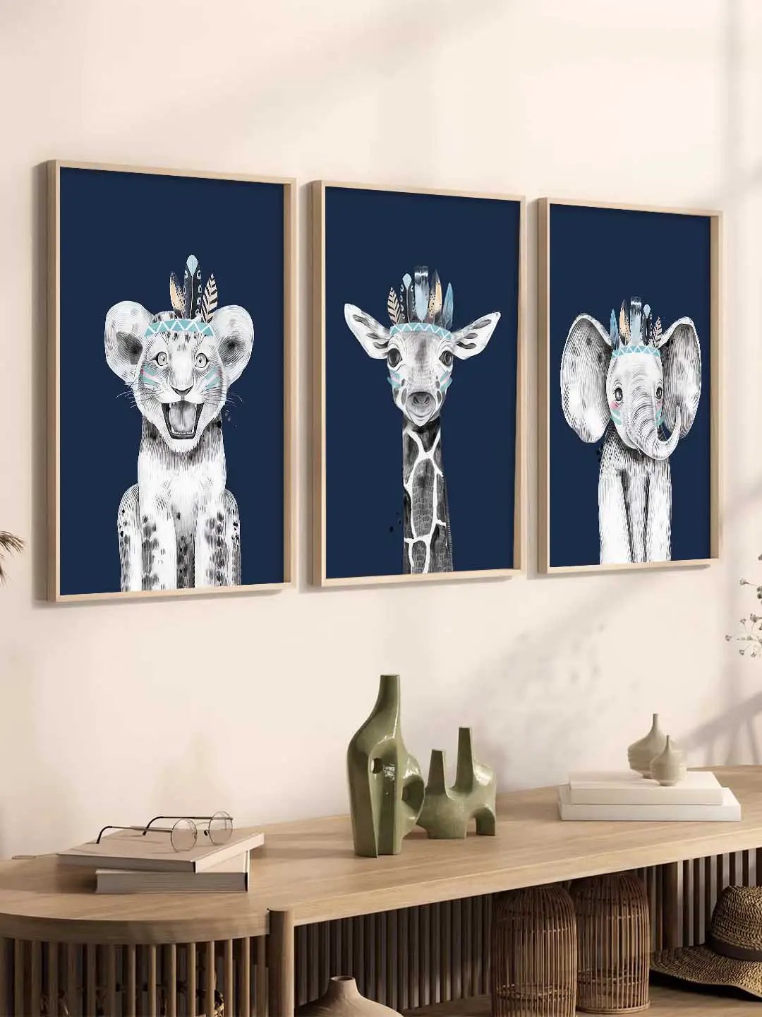 Safari Animals Wall Art Paintings for Living Room Bedroom