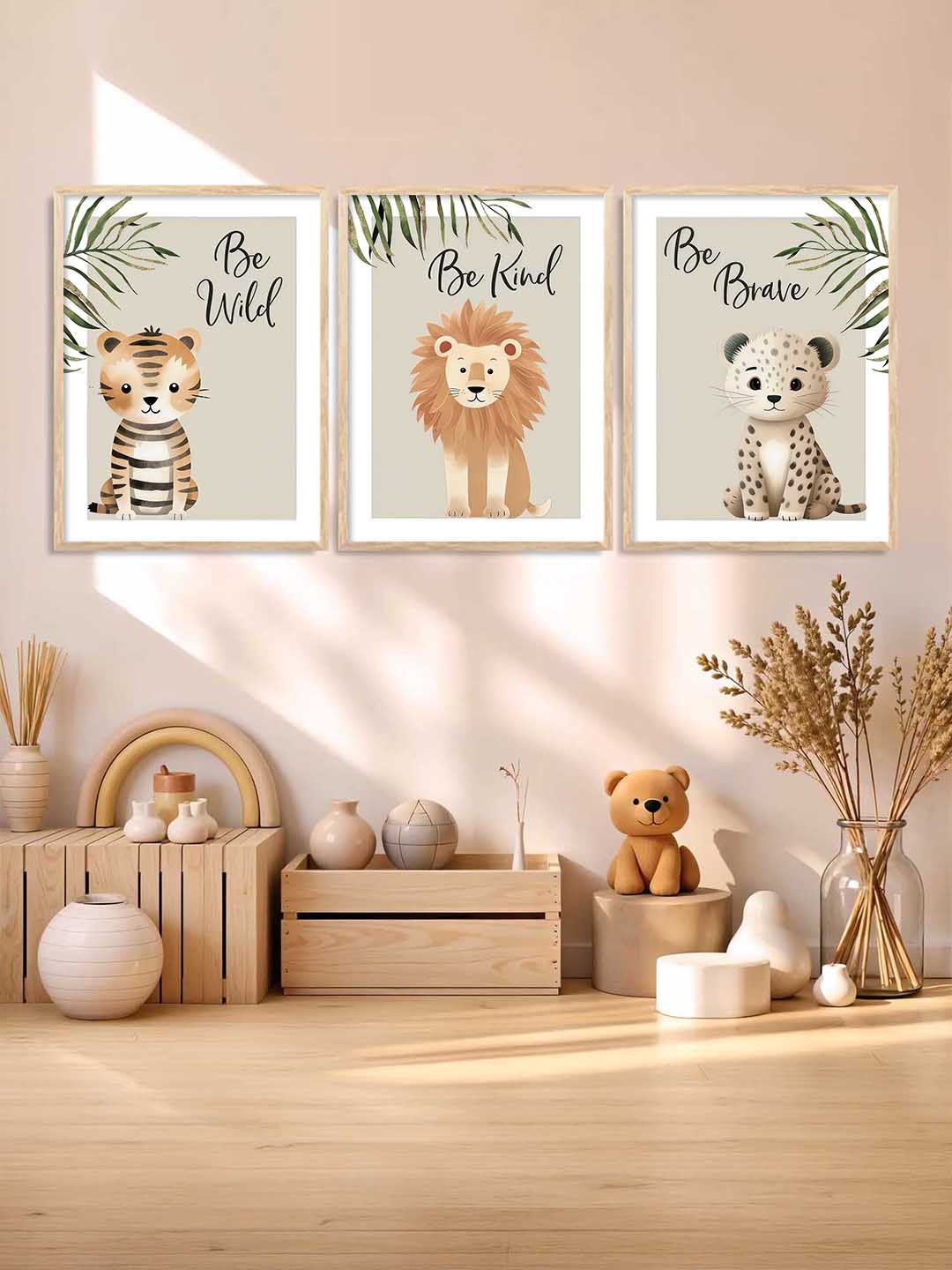 Safari Animals Motivational  Wall Art Paintings for Living Room Bedroom
