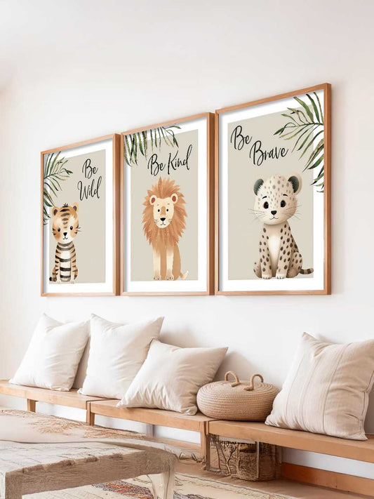 Safari Animals Motivational  Wall Art Paintings for Living Room Bedroom