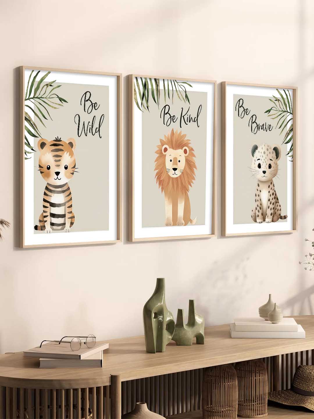 Safari Animals Motivational  Wall Art Paintings for Living Room Bedroom