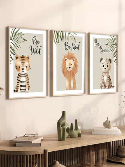 Safari Animals Motivational  Wall Art Paintings for Living Room Bedroom