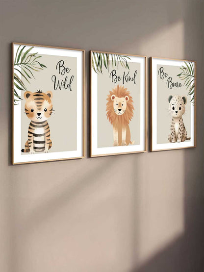 Safari Animals Motivational  Wall Art Paintings for Living Room Bedroom