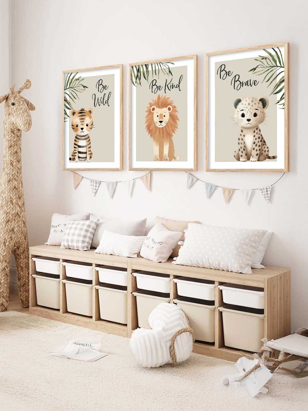 Safari Animals Motivational  Wall Art Paintings for Living Room Bedroom