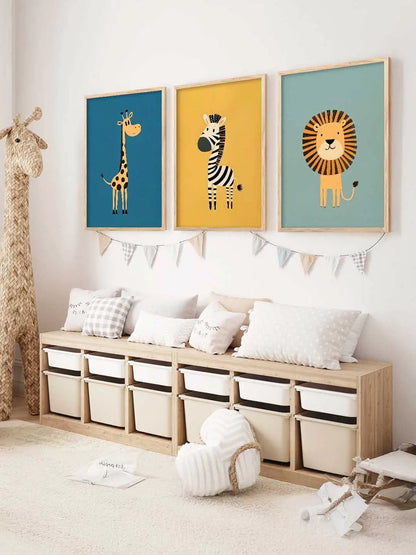 Safari Animals Wall Art Paintings for Living Room Bedroom