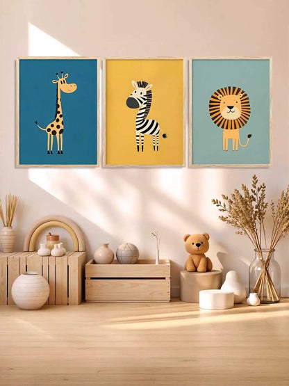 Safari Animals Wall Art Paintings for Living Room Bedroom