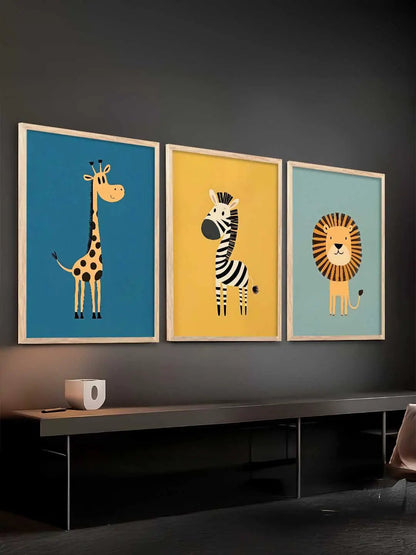 Safari Animals Wall Art Paintings for Living Room Bedroom