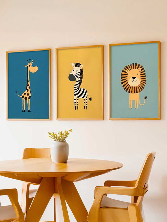 Safari Animals Wall Art Paintings for Living Room Bedroom