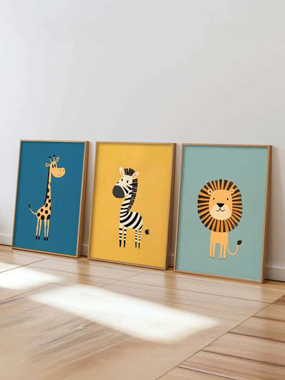Safari Animals Wall Art Paintings for Living Room Bedroom