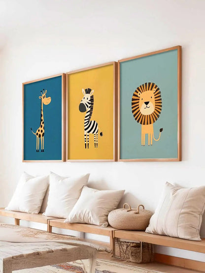 Safari Animals Wall Art Paintings for Living Room Bedroom