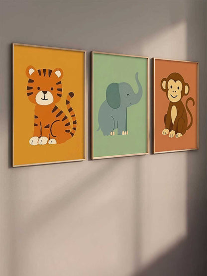 Safari Animals Wall Art Paintings for Living Room Bedroom