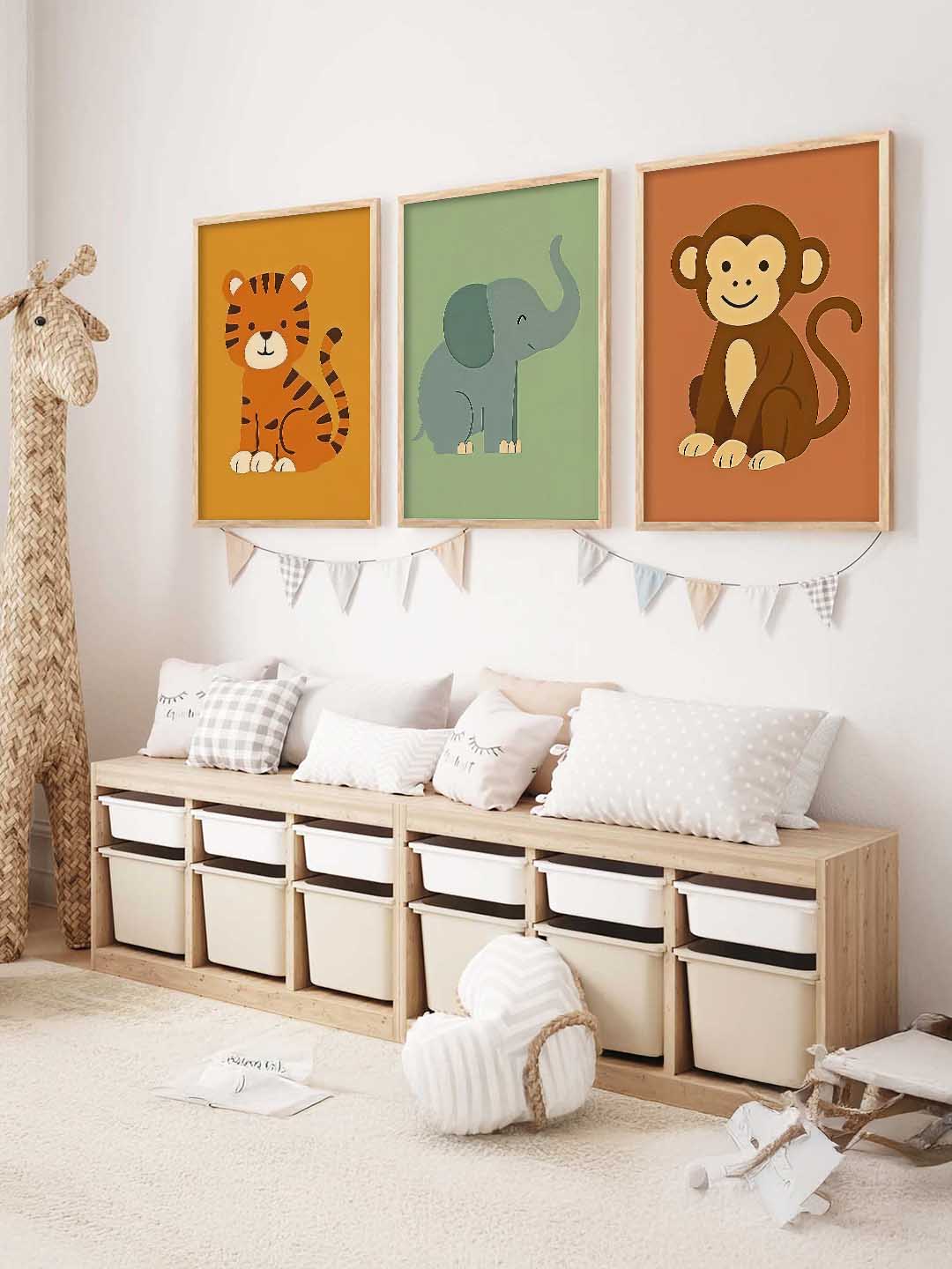Safari Animals Wall Art Paintings for Living Room Bedroom