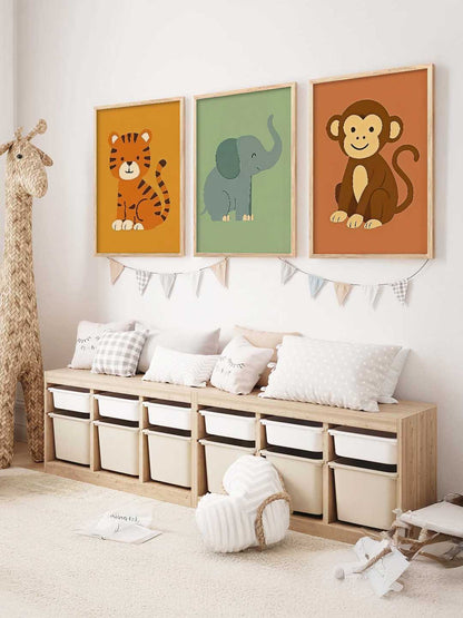 Safari Animals Wall Art Paintings for Living Room Bedroom