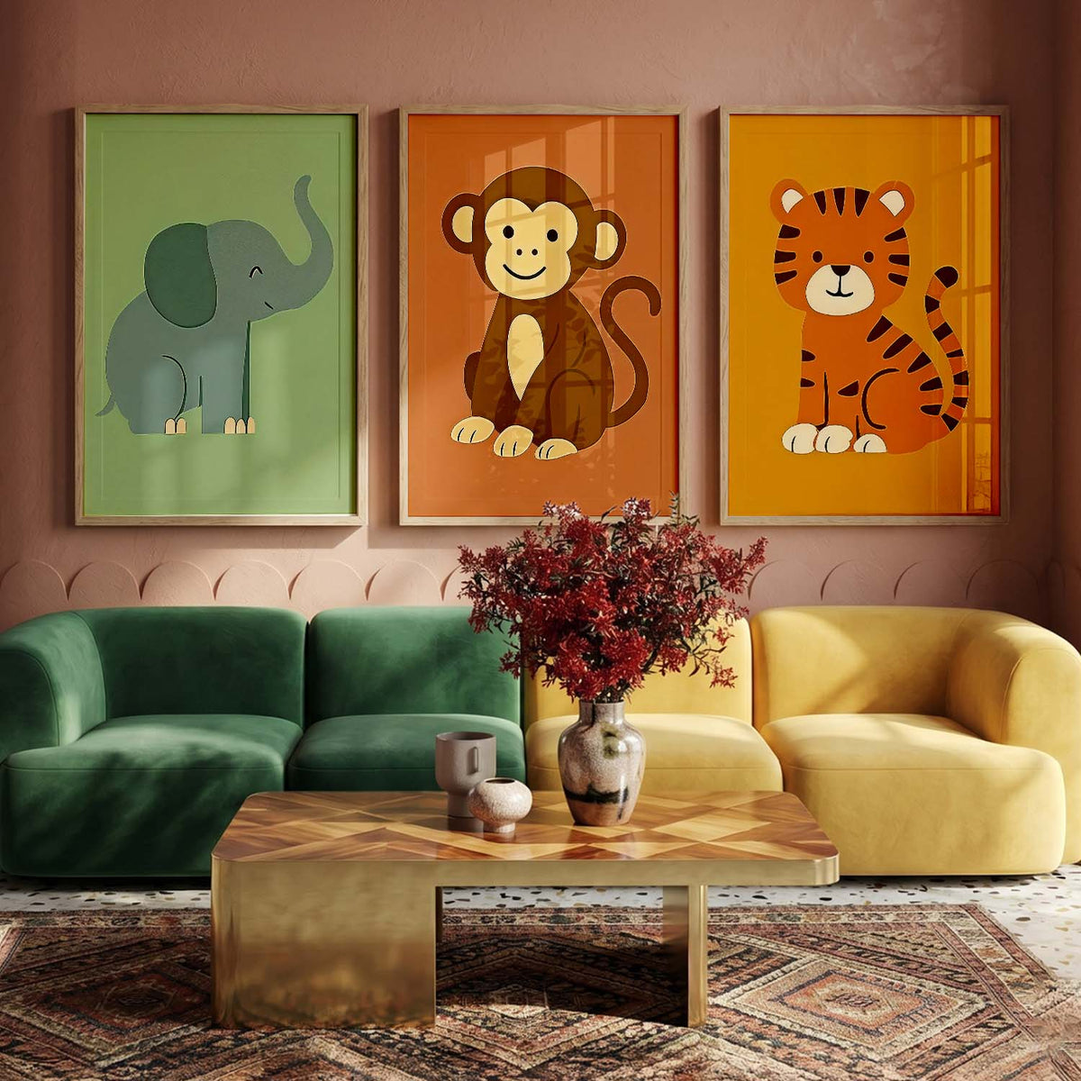 Safari Animals Wall Art Paintings for Living Room Bedroom
