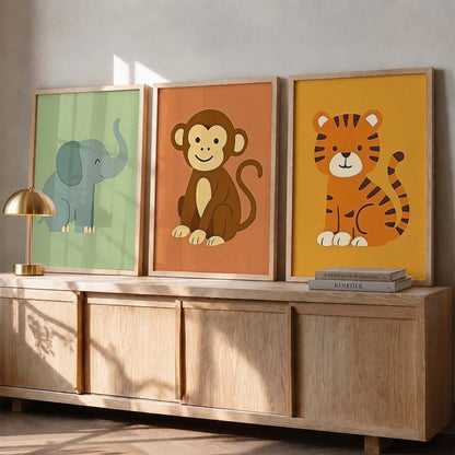 Safari Animals Wall Art Paintings for Living Room Bedroom