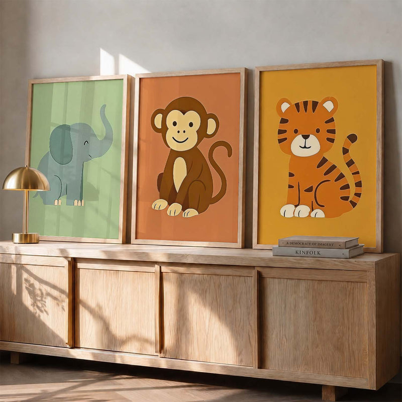 Safari Animals Wall Art Paintings for Living Room Bedroom
