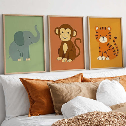 Safari Animals Wall Art Paintings for Living Room Bedroom