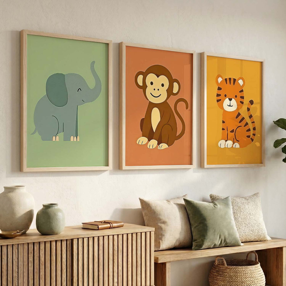 Safari Animals Wall Art Paintings for Living Room Bedroom