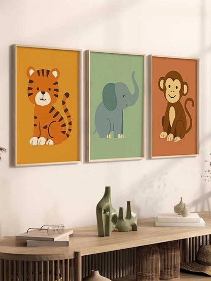 Safari Animals Wall Art Paintings for Living Room Bedroom