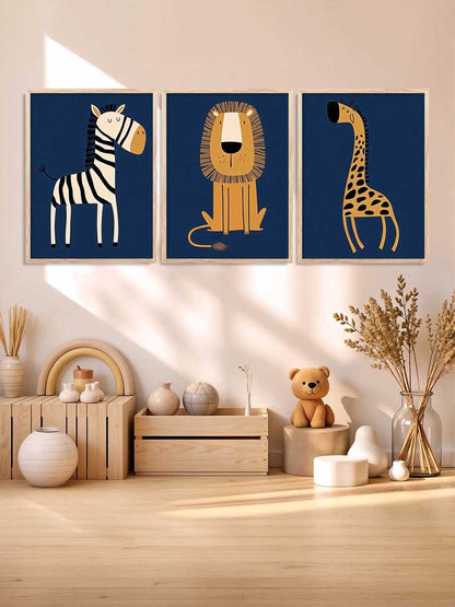 Safari Animals Wall Art Paintings for Living Room Bedroom