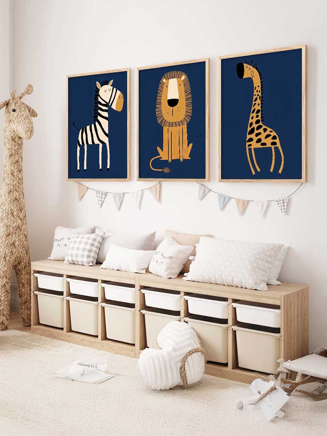 Safari Animals Wall Art Paintings for Living Room Bedroom