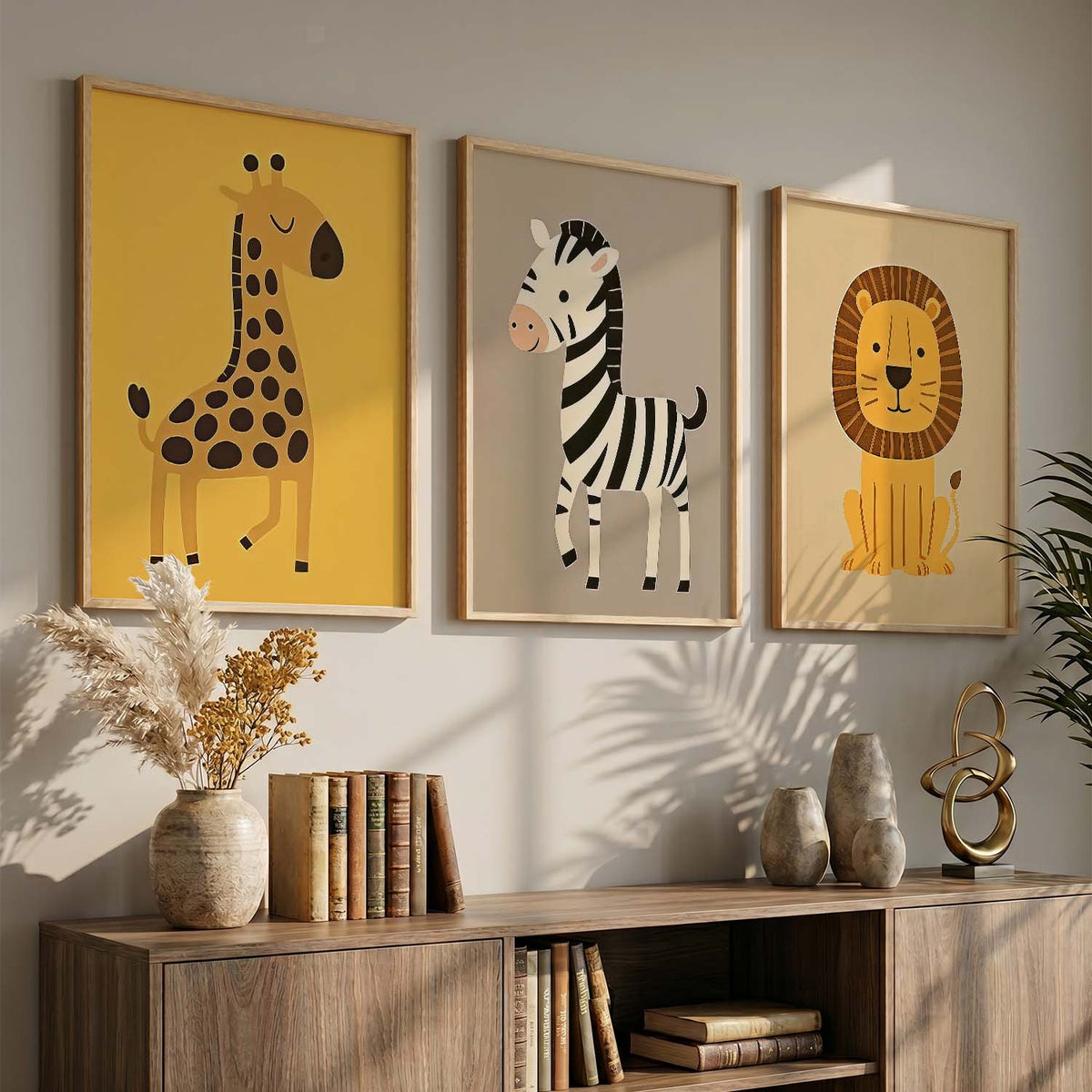 Aesthetic Cartoon Animals Wall Art Paintings for Living Room Bedroom