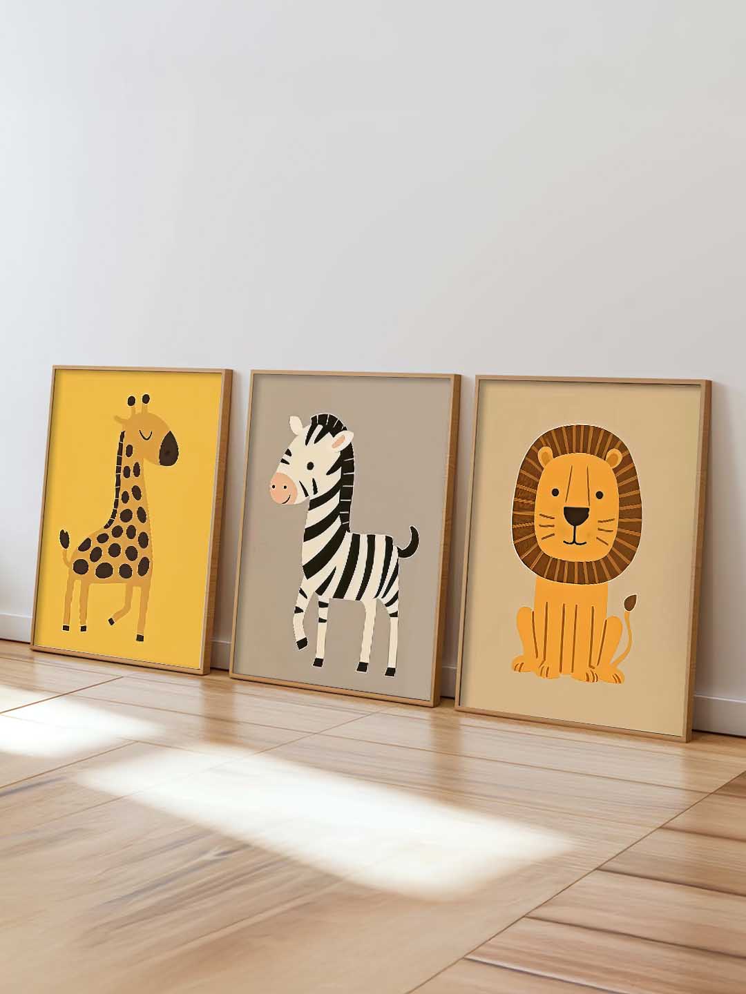 Aesthetic Cartoon Animals Wall Art Paintings for Living Room Bedroom