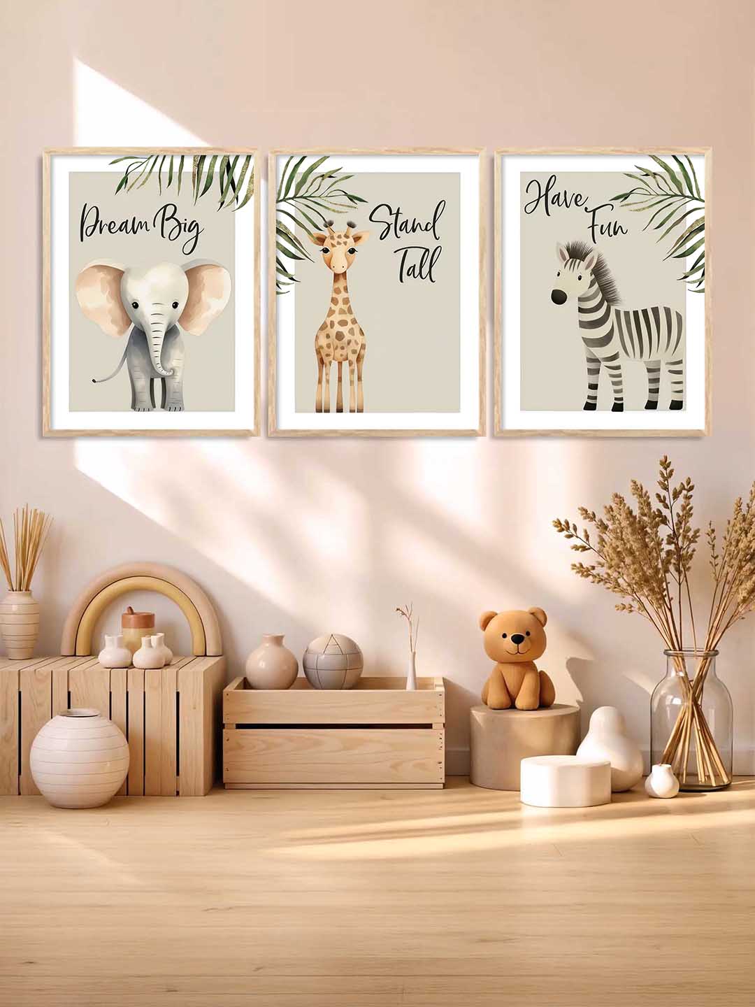 Safari Animals Motivational Wall Art Paintings for Living Room Bedroom