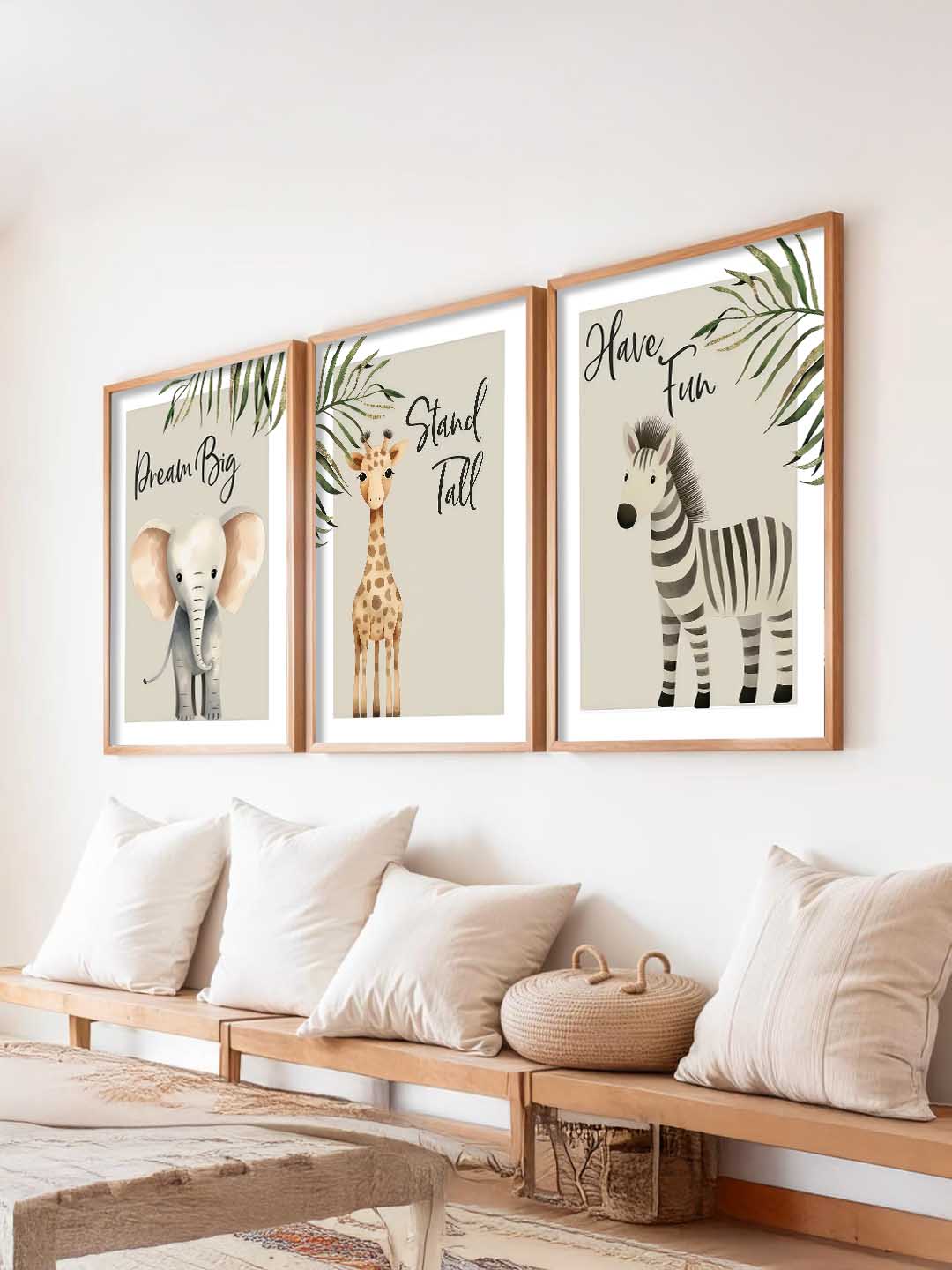 Safari Animals Motivational Wall Art Paintings for Living Room Bedroom