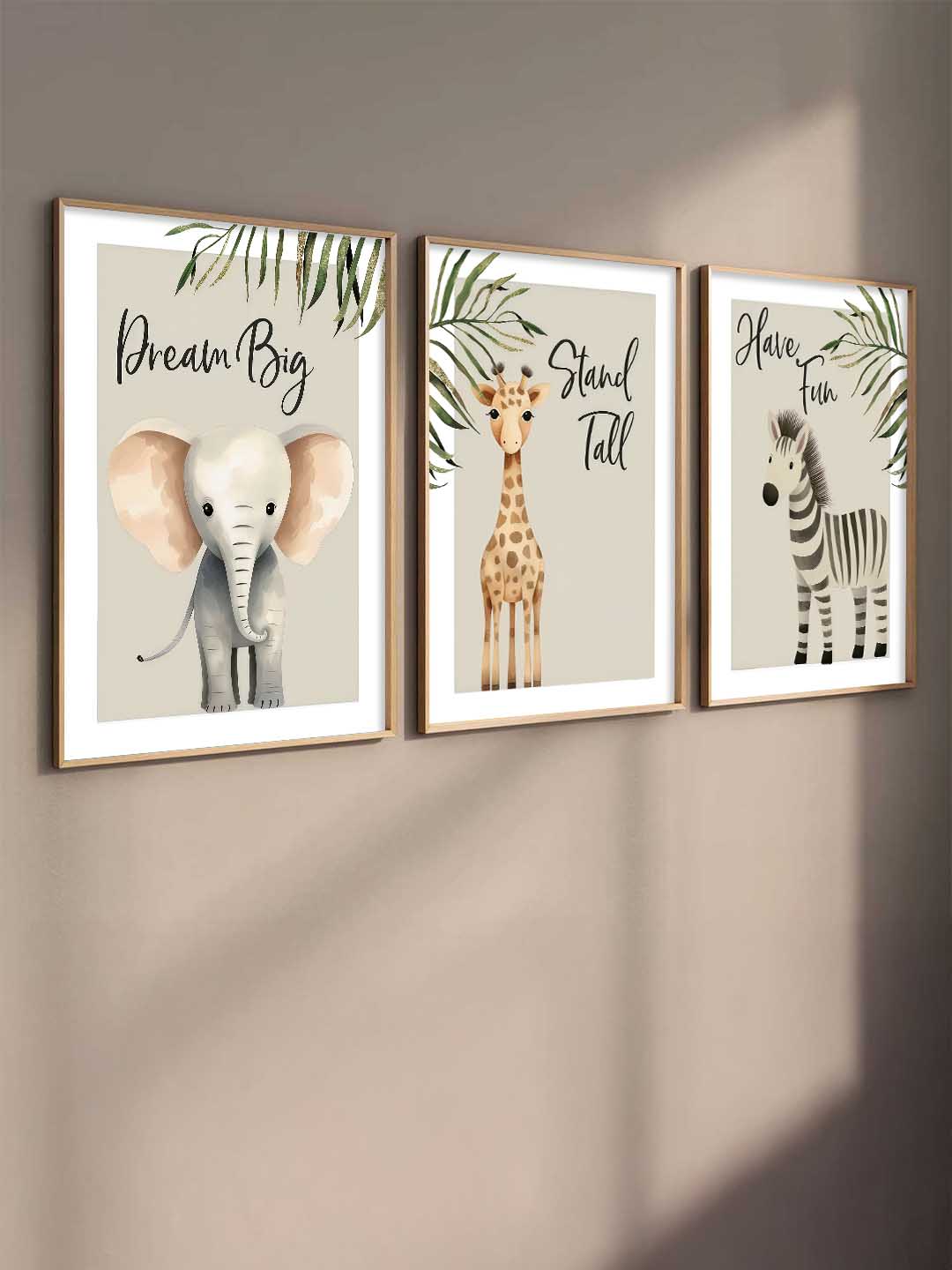 Safari Animals Motivational Wall Art Paintings for Living Room Bedroom
