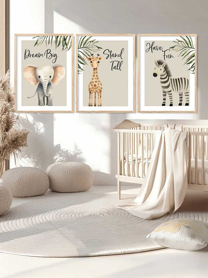 Safari Animals Motivational Wall Art Paintings for Living Room Bedroom