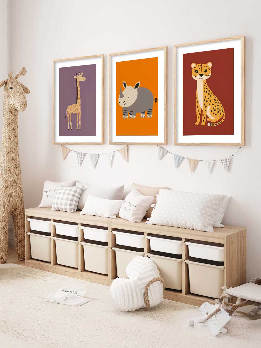 Safari Animals Wall Art Paintings for Living Room Bedroom