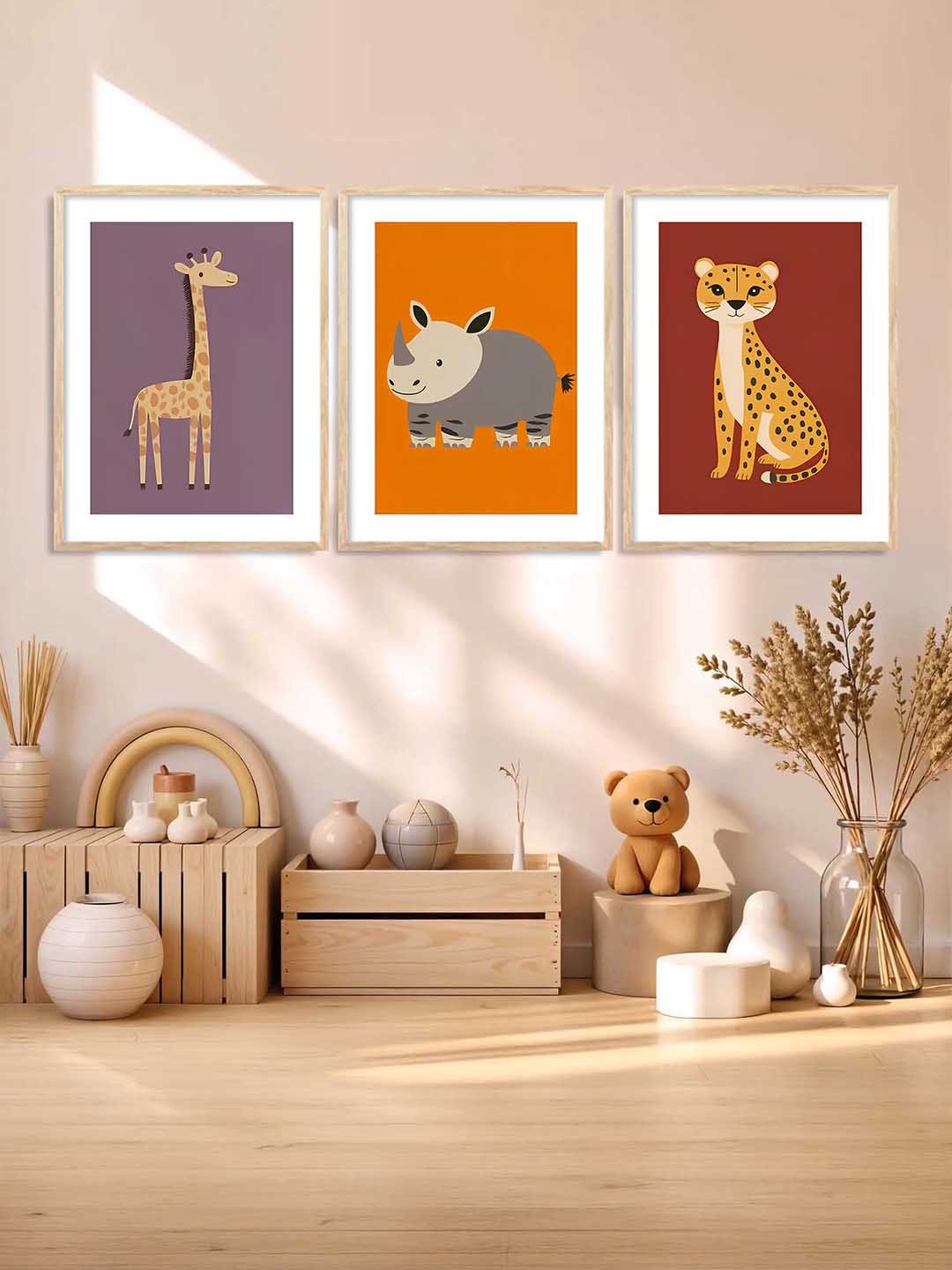 Safari Animals Wall Art Paintings for Living Room Bedroom
