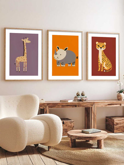 Safari Animals Wall Art Paintings for Living Room Bedroom