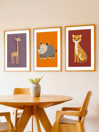 Safari Animals Wall Art Paintings for Living Room Bedroom
