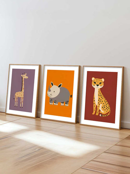 Safari Animals Wall Art Paintings for Living Room Bedroom