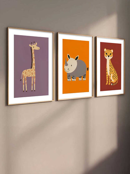 Safari Animals Wall Art Paintings for Living Room Bedroom
