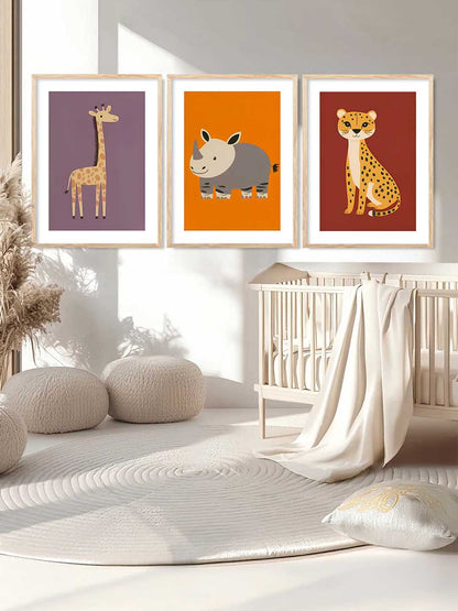 Safari Animals Wall Art Paintings for Living Room Bedroom