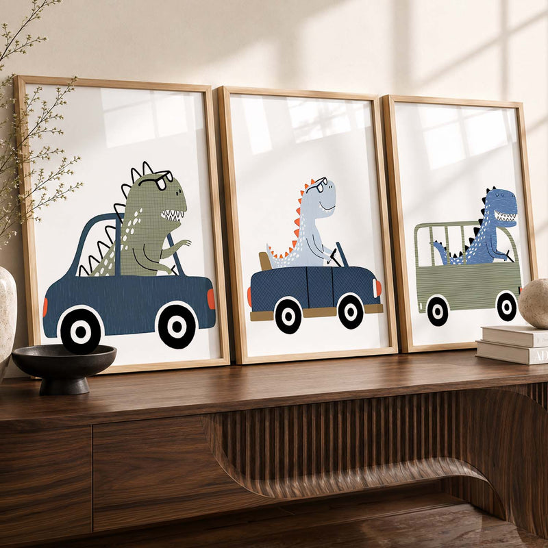Cartoon Dinosaurs Wall Art Paintings for Living Room Bedroom