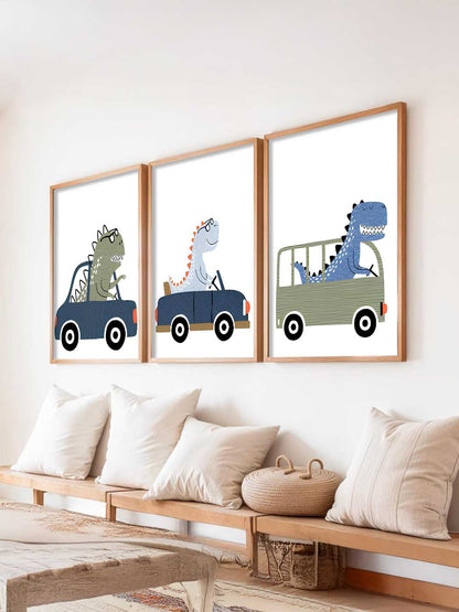 Cartoon Dinosaurs Wall Art Paintings for Living Room Bedroom