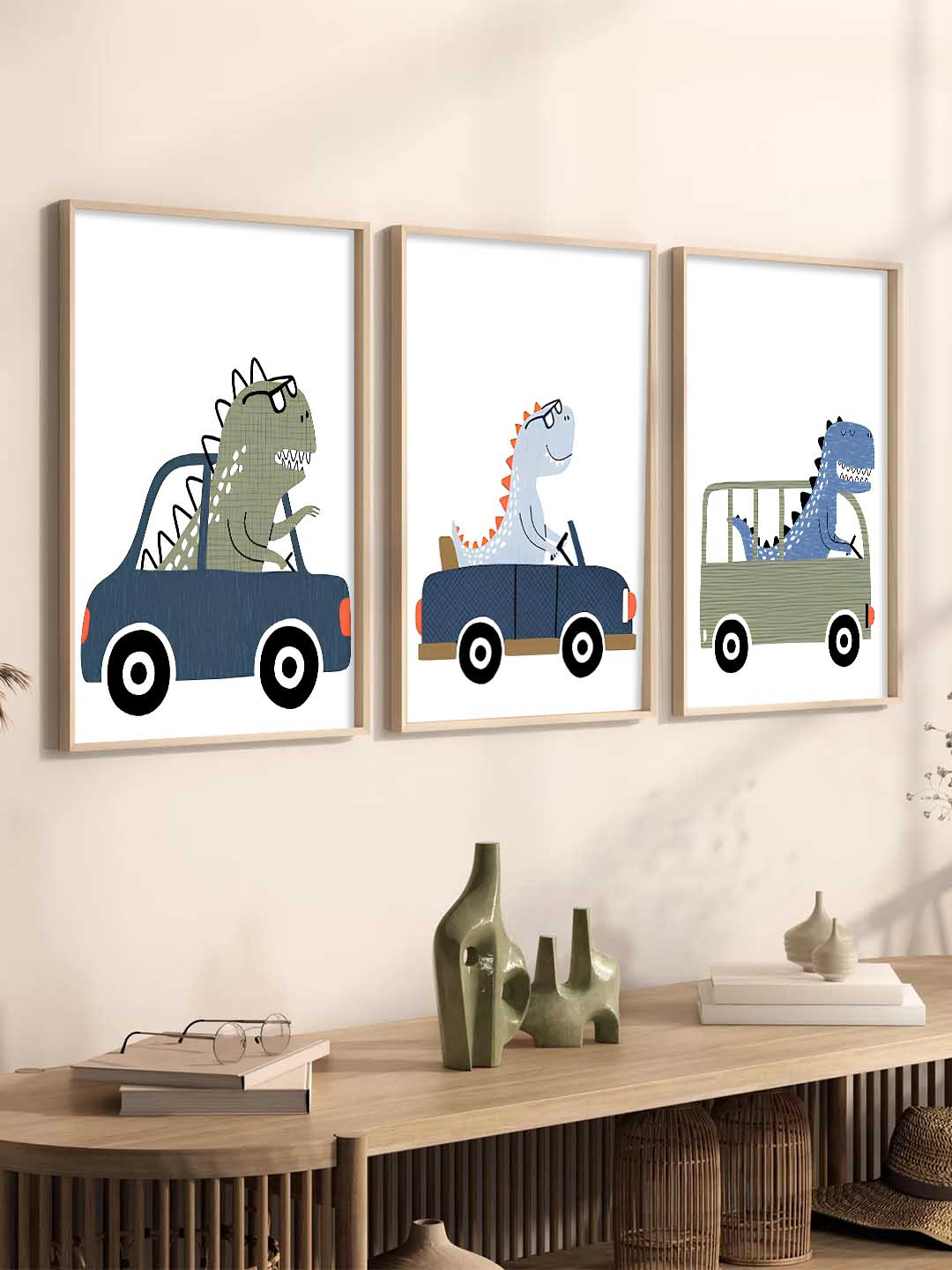 Cartoon Dinosaurs Wall Art Paintings for Living Room Bedroom