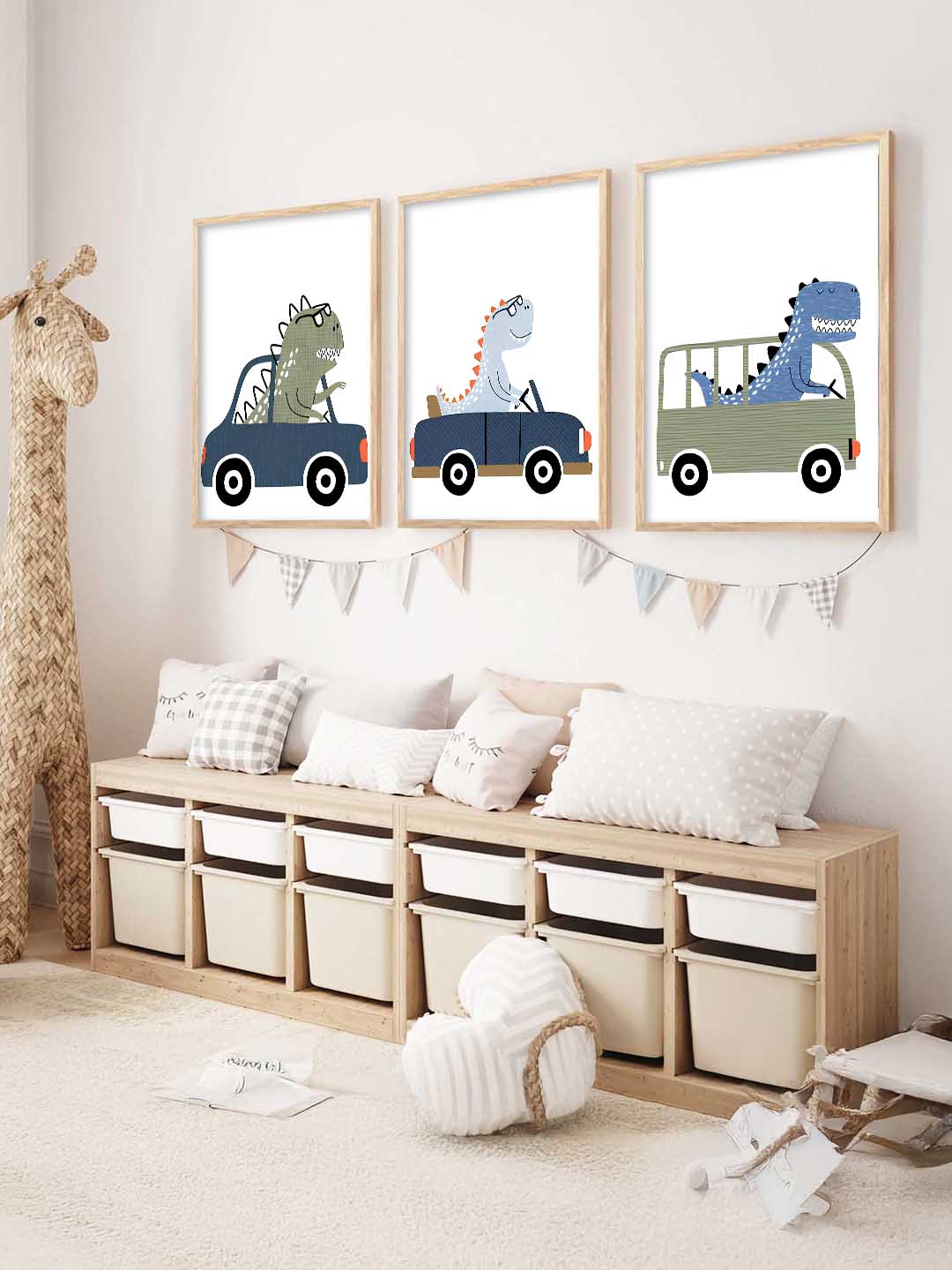 Cartoon Dinosaurs Wall Art Paintings for Living Room Bedroom