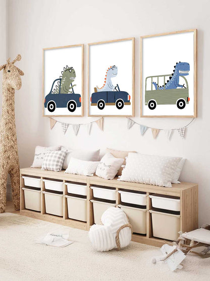 Cartoon Dinosaurs Wall Art Paintings for Living Room Bedroom