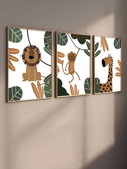 Safari Animals Wall Art Paintings for Living Room Bedroom