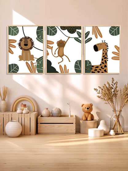 Safari Animals Wall Art Paintings for Living Room Bedroom