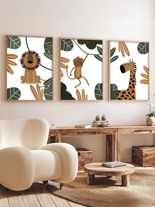 Safari Animals Wall Art Paintings for Living Room Bedroom